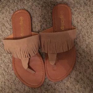 Brown Fringe Sandals